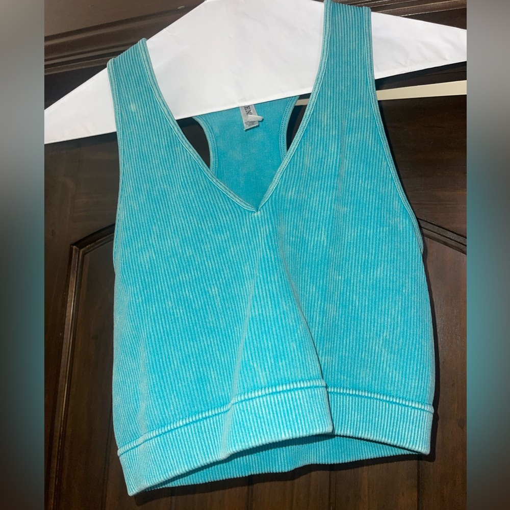 Zenana washed blue tank
